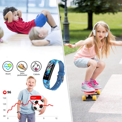 Kids Watch Fitness Tracker, Fitness Watches for Kids, Activity Tracker with Pedometers, Stopwatch, IP68 Waterproof, 11 Sport Modes Smart Watch for Kids  Age 6-16 Years Old