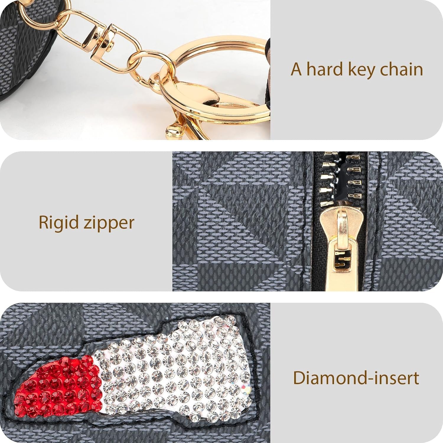 2 Pack Lip Gloss Case, Mini Lipstick Organizer for Perfume Fingernail Polish, Travel Leather Lipstick Bag with Keychain (Blue, White)