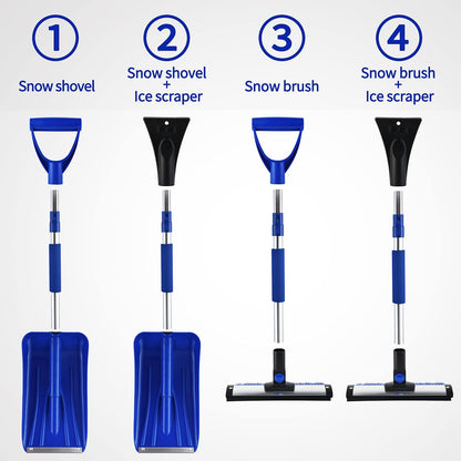 55" Scratch-Free Snow Brush & Shovel, 6-In-1 Truck Snow Tool with Squeegee, Ice Scraper for SUV, Truck, Car Windshield